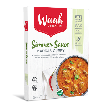 Waah Organic Simmer Sauces - Madras Curry 300g FULL CASE ORDERS ONLY