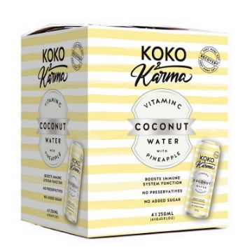 Koko & Karma Coconut Water - Vitamin C & Pineapple 3x(4x250ml) FULL CASE ORDERS ONLY