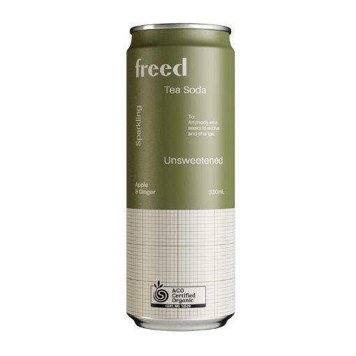 Freed Beverages Organic Sparkling Tea Soda - Apple & Ginger 12x330ml FULL CASE ORDERS ONLY