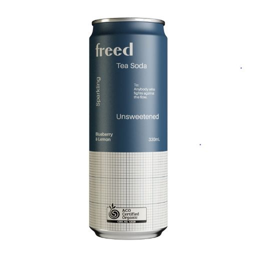 Freed Beverages Organic Sparkling Tea Soda - Blueberry & Lemon 12x330ml FULL CASE ORDERS ONLY