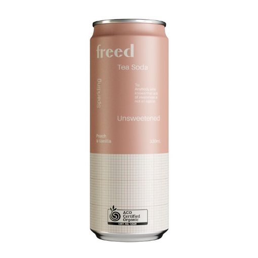 Freed Beverages Organic Sparkling Tea Soda - Peach & Vanilla 12x330ml FULL CASE ORDERS ONLY