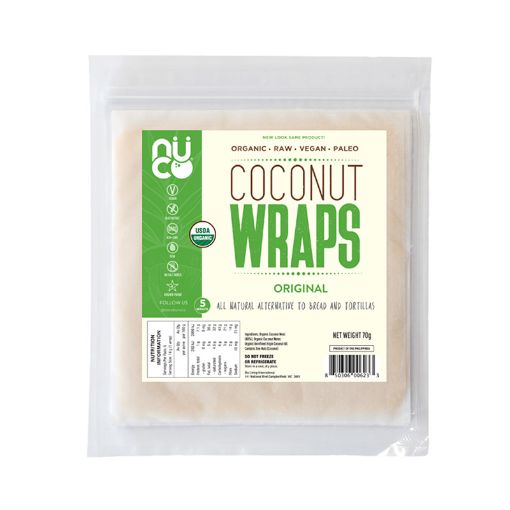 Nuco Organic Raw Coconut Wraps 70g (5x14g)