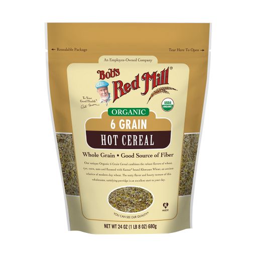 Bob's Red Mill Organic 6 Grain Right Stuff Hot Cereal 680g FULL CASE ORDERS ONLY