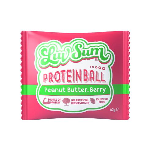 Luv Sum Protein Balls - Peanut Butter & Berry 42g FULL CASE ORDERS ONLY