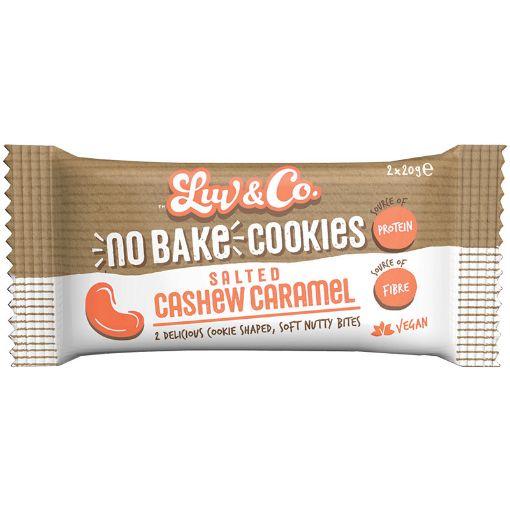 Luv Sum Luv & Co No Bake Cookies - Salted Cashew Caramel 40g (2x20g) FULL CASE ORDERS ONLY