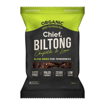 Chief Grass Fed Biltong - Chipotle & Lime 90g FULL CASE ORDERS ONLY