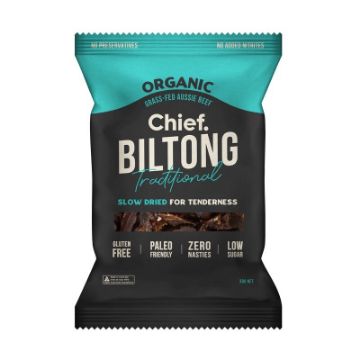 Chief Grass Fed Biltong - Traditional Beef  30g FULL CASE ORDERS ONLY