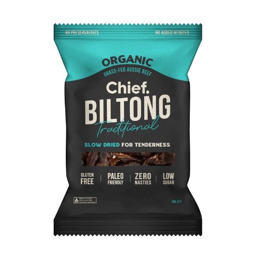 Chief Grass Fed Biltong - Traditional Beef  30g FULL CASE ORDERS ONLY