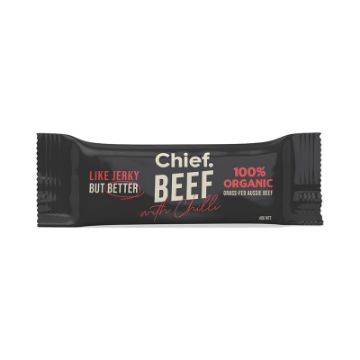 Chief Grass Fed Beef Bar - Beef & Chilli 40g FULL CASE ORDERS ONLY