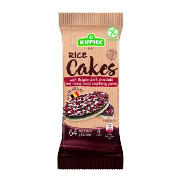 Kupiec Gluten Free Rice Cakes - Dark Chocolates & Raspberries 64g