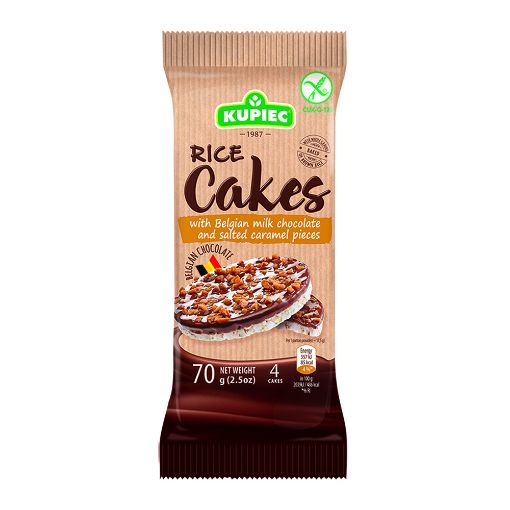 Kupiec Gluten Free Rice Cakes - Milk Chocolate & Salted Caramel 70g