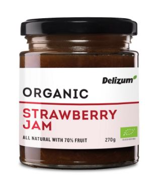 Delizum Organic Strawberry Jam 270g FULL CASE ORDERS ONLY