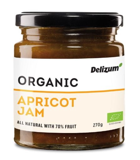 Delizum Organic Apricot Jam 270g FULL CASE ORDERS ONLY