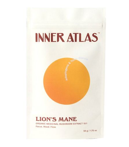 Inner Atlas Organic Lion's Mane Mushroom 10:1 Extract Powder 50g 