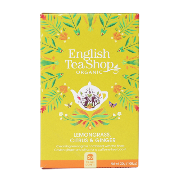 English Tea Shop Organic Lemongrass Ginger & Citrus Fruits Teabags 6x20pc FULL CASE ORDERS ONLY 