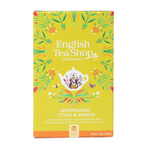 English Tea Shop Organic Lemongrass Ginger & Citrus Fruits Teabags 6x20pc FULL CASE ORDERS ONLY 