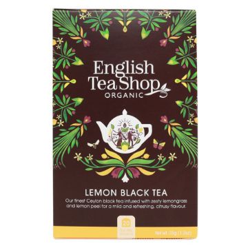 English Tea Shop Organic Lemon Black Tea Teabags 6x20pc FULL CASE ORDERS ONLY 