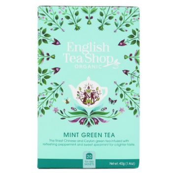 English Tea Shop Organic Mint Green Tea Teabags 6x20pc FULL CASE ORDERS ONLY 