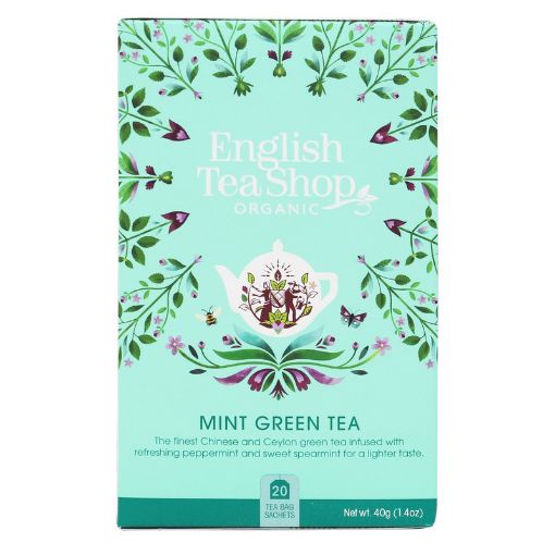 English Tea Shop Organic Mint Green Tea Teabags 6x20pc FULL CASE ORDERS ONLY 