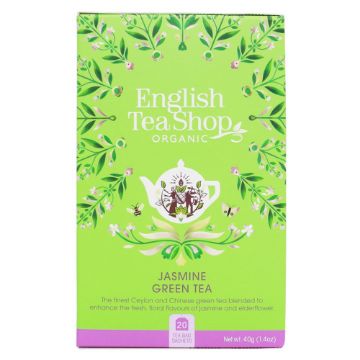 English Tea Shop Organic Jasmine Green Tea Teabags 6x20pc FULL CASE ORDERS ONLY 