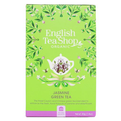 English Tea Shop Organic Jasmine Green Tea Teabags 6x20pc FULL CASE ORDERS ONLY 