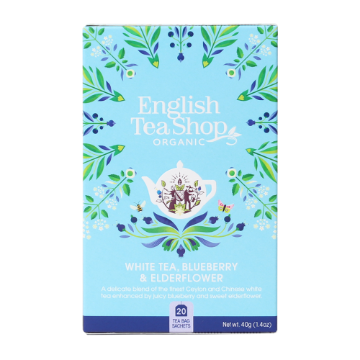 English Tea Shop Organic White Tea Blueberry & Elderflower 6x20pc FULL CASE ORDERS ONLY