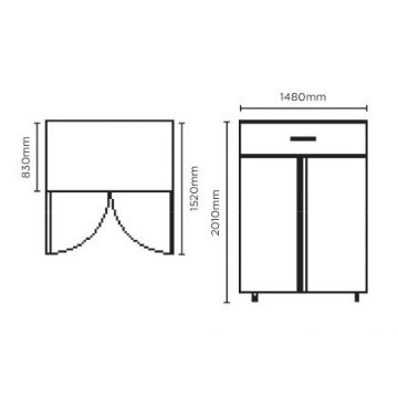 Picture of Bromic Refrigeration - Bromic 1300 Litre Top Mount 2-Door Door Refrigerator - UC1300SD