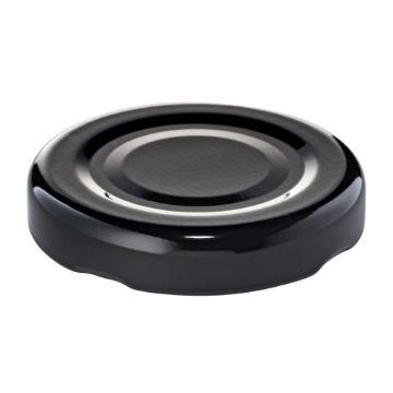 Picture of 43mm RTO Black Metal Twist Cap 0.155mm (100 per box)