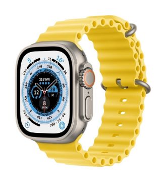 Apple Watch Ultra GPS + Cellular, 49mm Titanium Case with Yellow Ocean Band