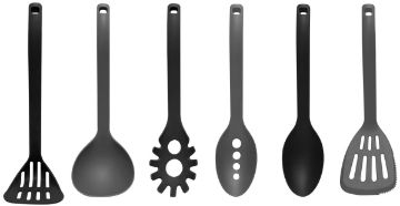 Westinghouse 6 Piece Nesting Kitchen Utensil Set, Black/Grey