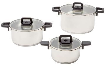 Westinghouse 3 Piece Nesting Stainless Steel Pot and Pan Set