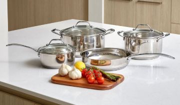 Westinghouse 4 Piece stainless steel pot and pan set.