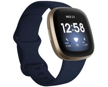 Fitbit - Versa 3 Advanced Fitness Watch - Midnight/Soft Gold