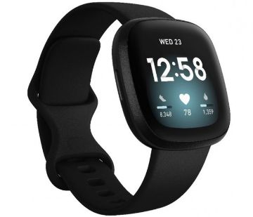 Fitbit Versa 3 Advanced Fitness Watch - Black/Black