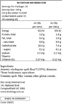 Holle Organic Spelt Porridge 150g